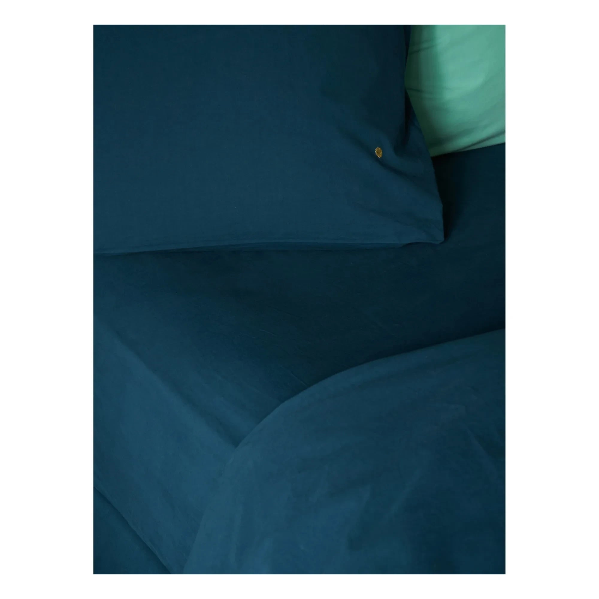 La cerise sur le gâteau - Sábana ajustable de algodón orgánico Celeste | Azul pavo real