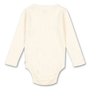 Konges Sløjd - Body de algodón orgánico acanalado Minnie | Crudo