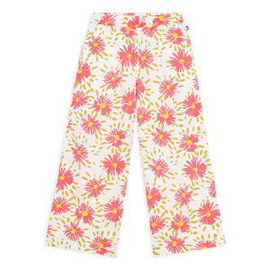 Petit Bateau - Pantalón de crepé de algodón orgánico con estampado floral | Blanco