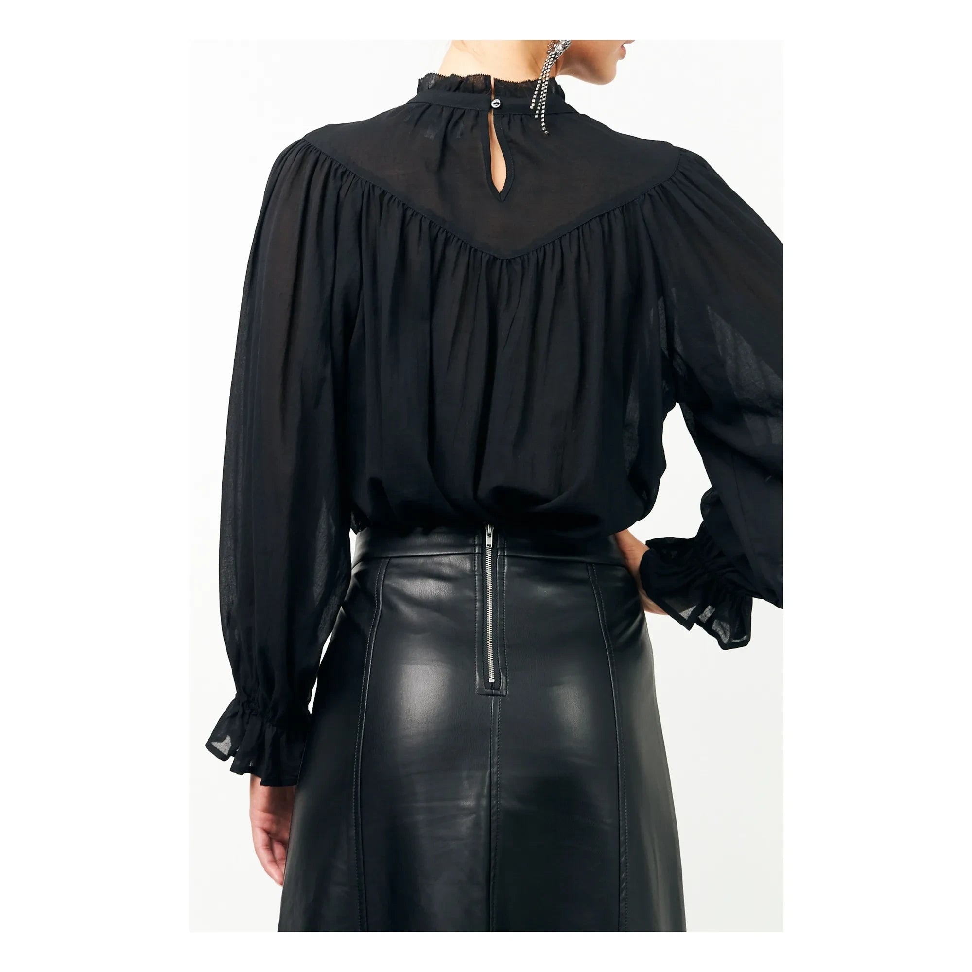 Lollys Laundry - Blusa de algodón Presley | Negro