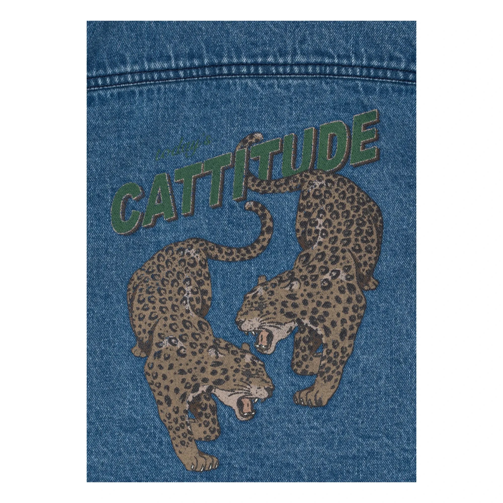 Konges Sløjd - Chaqueta de algodón orgánico denim Magot Cheetah | Azul