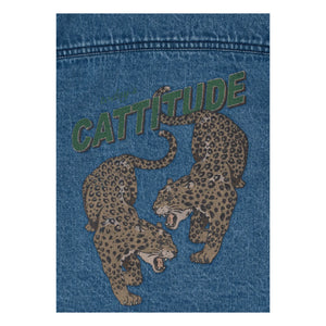 Konges Sløjd - Chaqueta de algodón orgánico denim Magot Cheetah | Azul