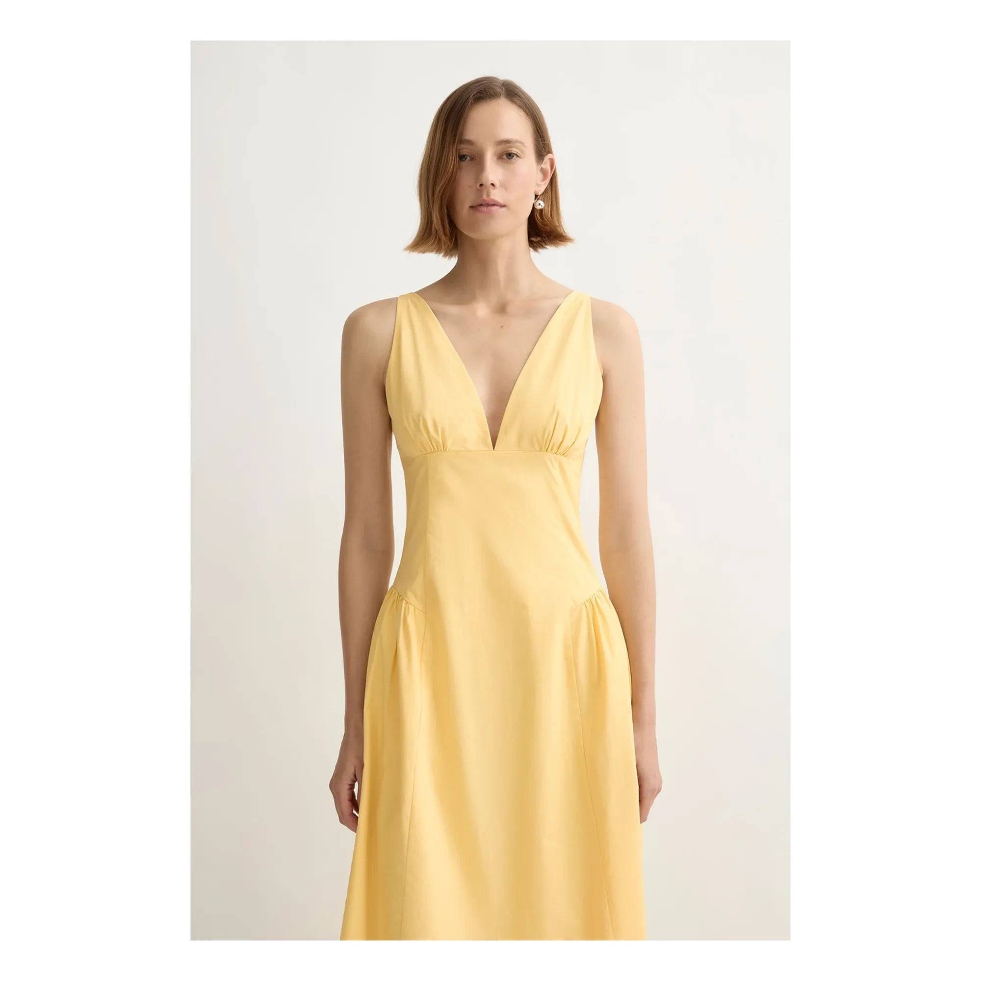Posse - Vestido de algodón Lindie | Amarillo
