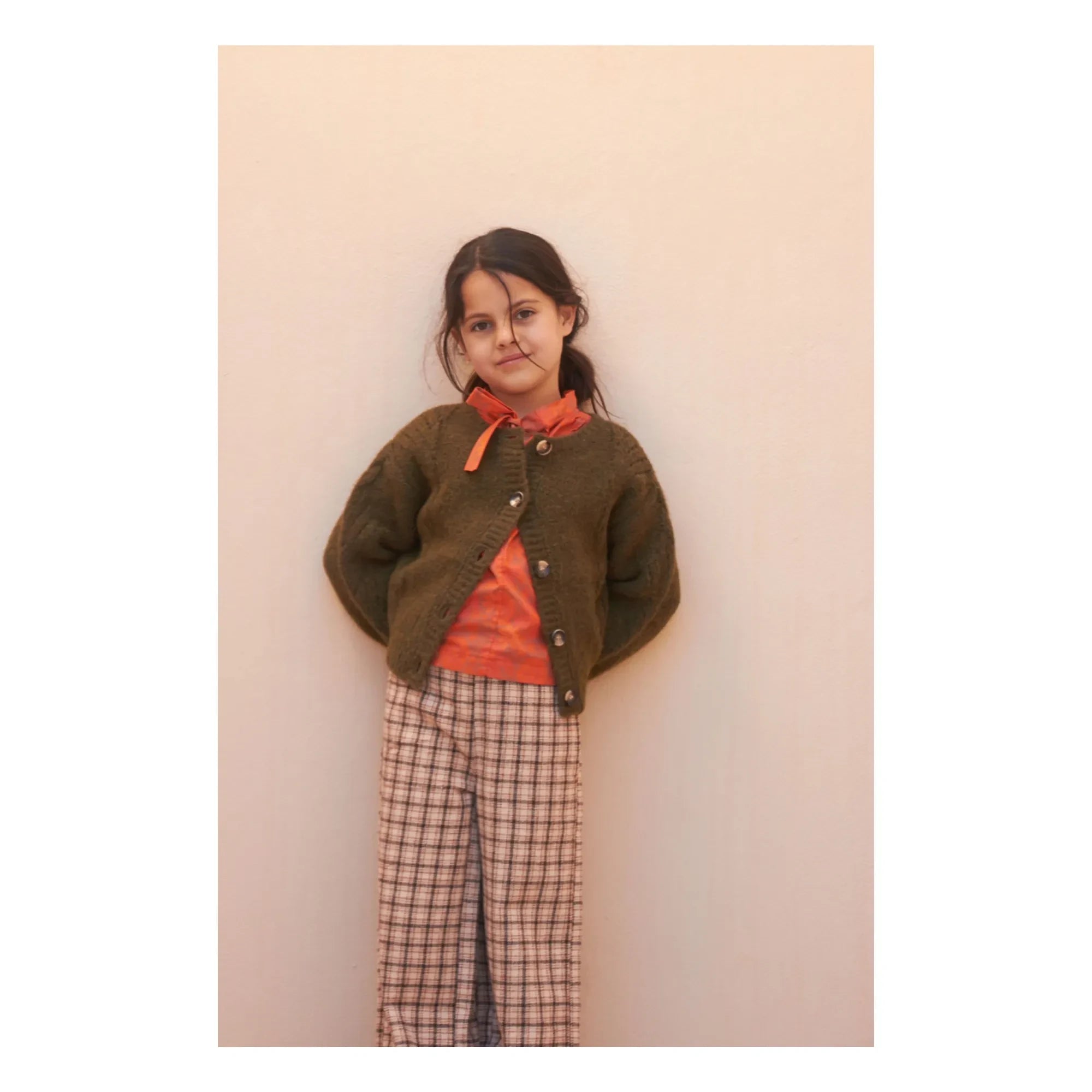 Longlivethequeen - Pantalones de pernera ancha con estampado de cuadros | Beige