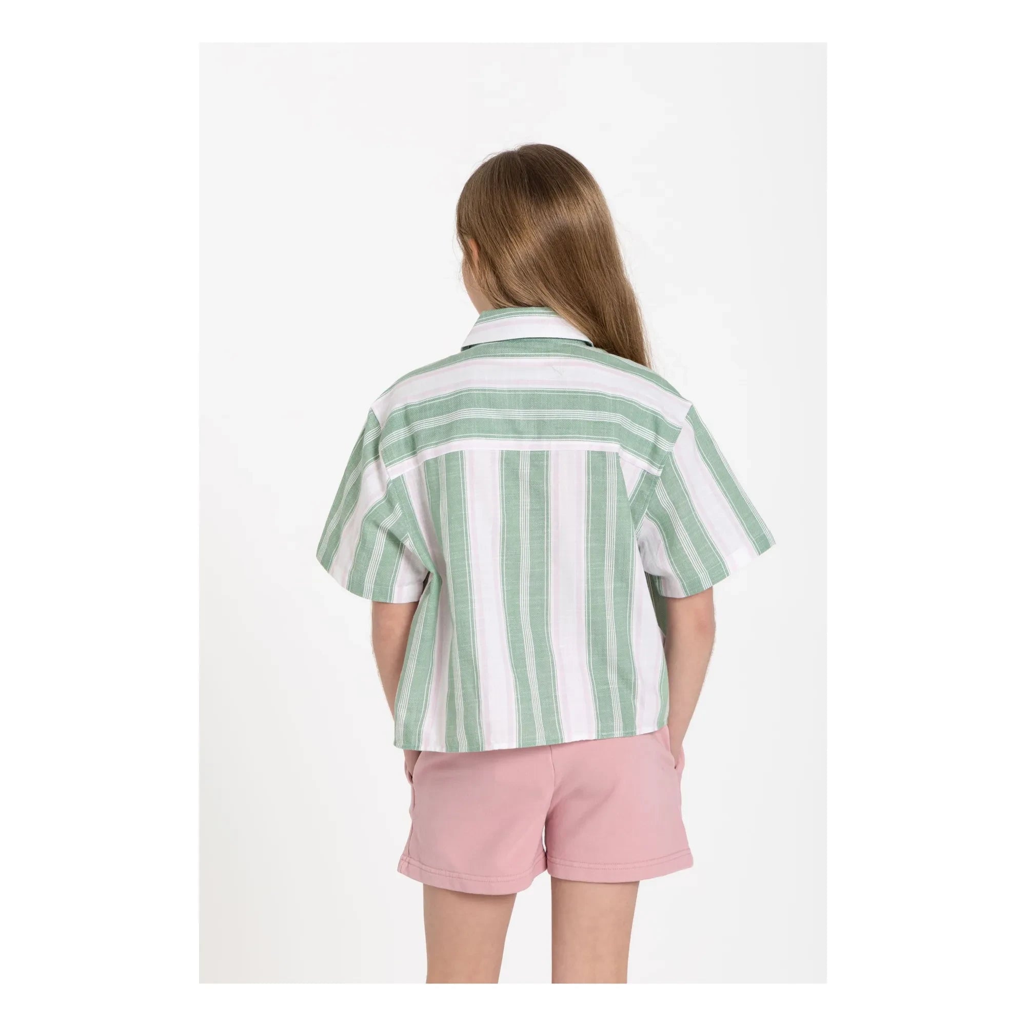 Smallable Kid - Camisa a rayas Sawyer | Verde menta