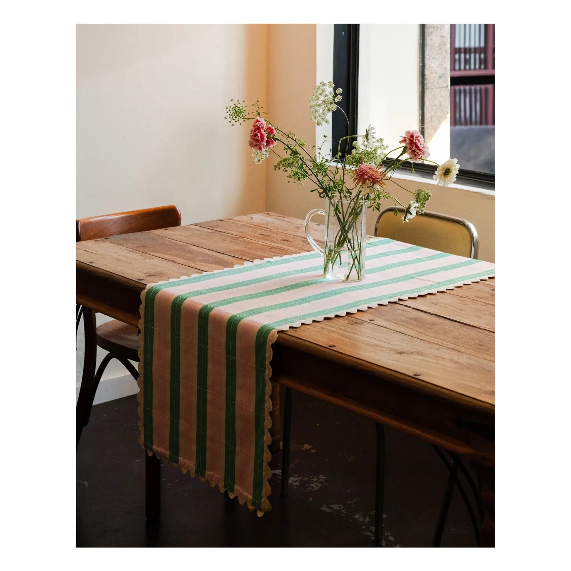 Tarta Gelatina - Camino de mesa de algodón orgánico | Verde