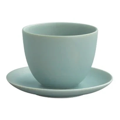 Kinto - Taza y Plato de Porcelana Pebble | Verde