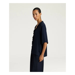 Momoni - Blusa de manga corta Salvia | Azul marino