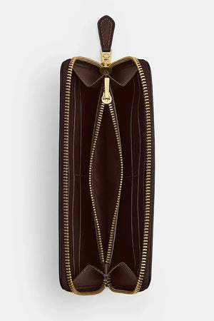 Cartera de cuero Coach Accordion Zip para mujer