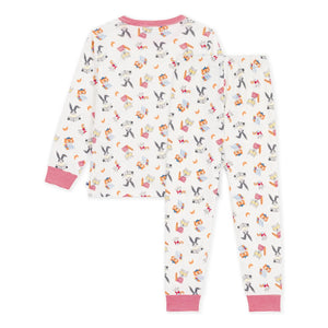 Petit Bateau - Organik Pamuklu Hayvan Desenli Pijama | Beyaz