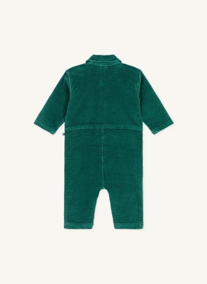 Petit Bateau - Mono Pompist canalé de algodón orgánico | Verde