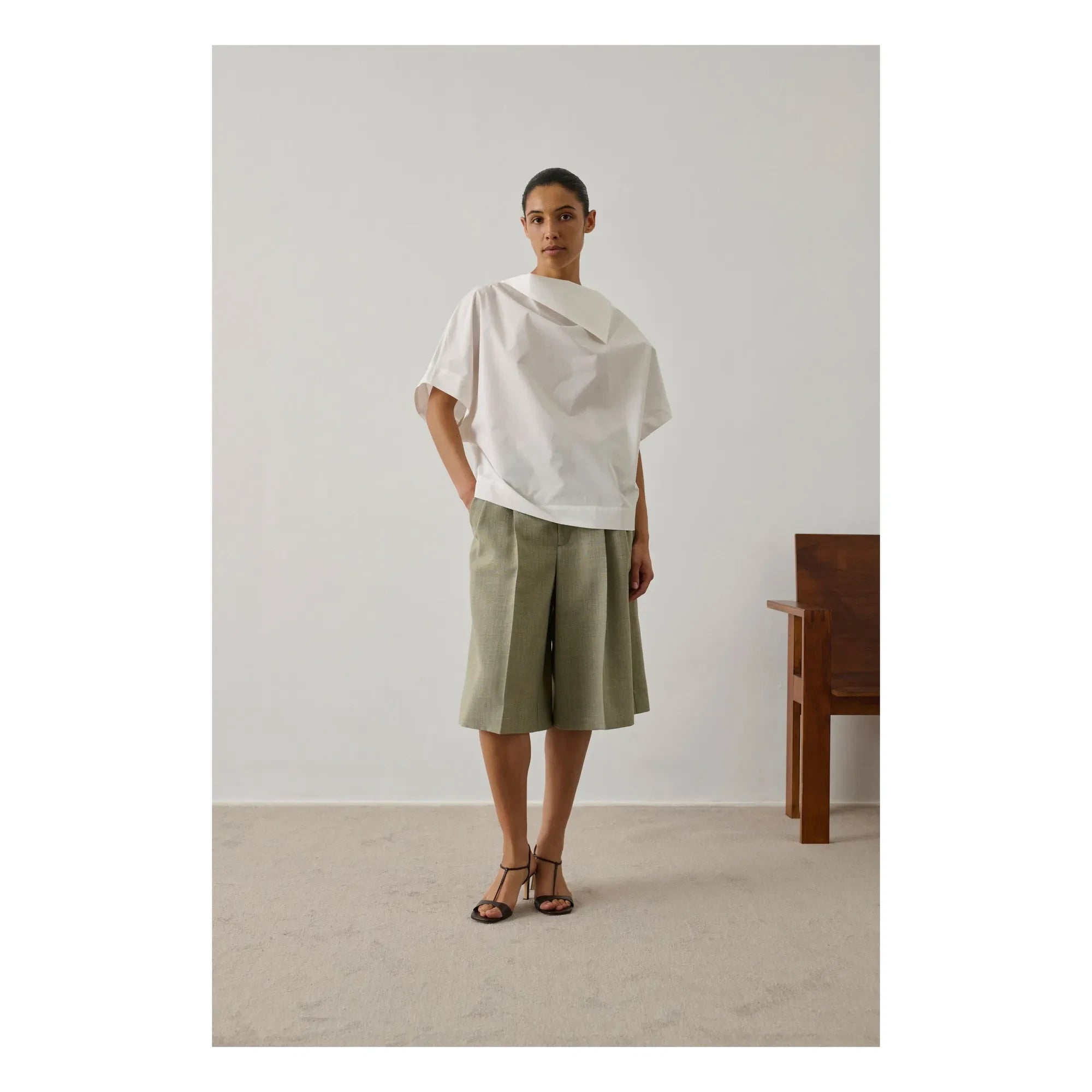 Soeur - Blusa de algodón orgánico Issa | Blanco roto
