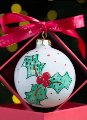 Jayne Redmond - Bola de Navidad de Porcelana Holly