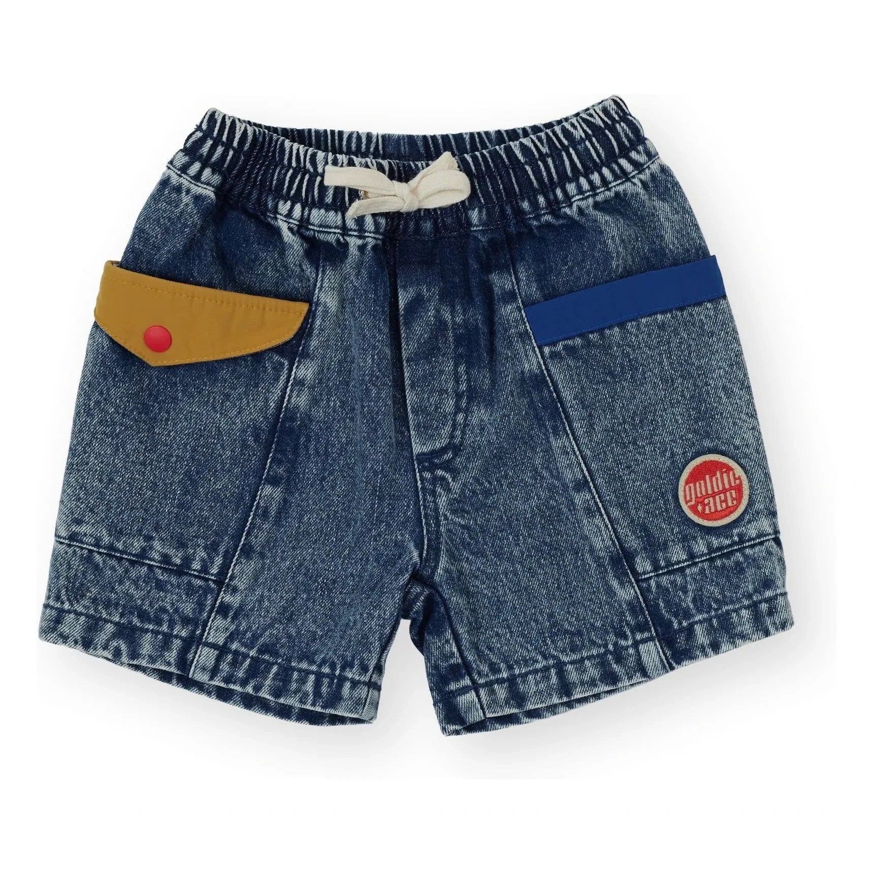 Goldie + Ace - Pantalones cortos vaqueros vintage de bloque de color | Azul
