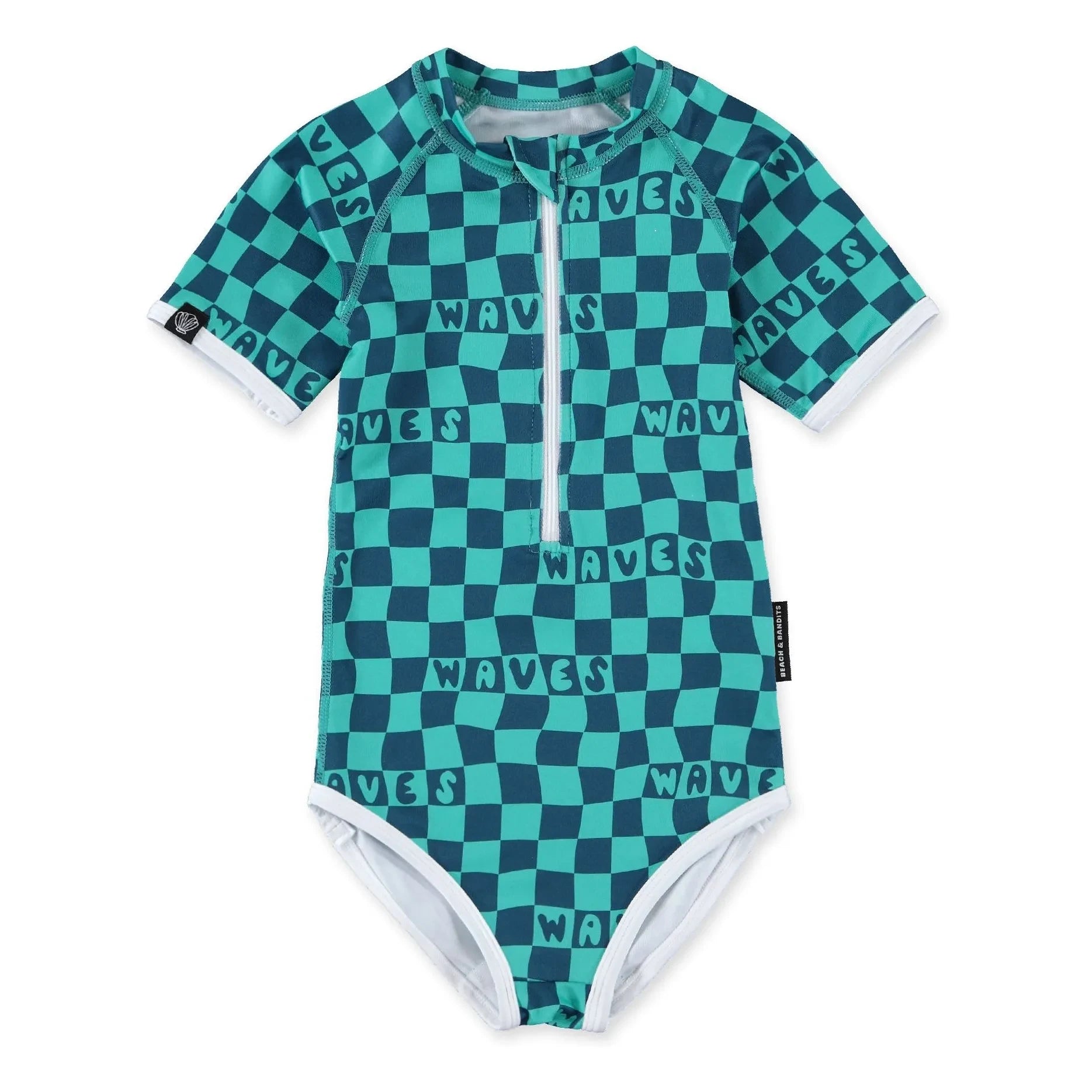 Beach & Bandits - Bañador con Protección UV de Fibra Reciclada Waves | Verde Menta
