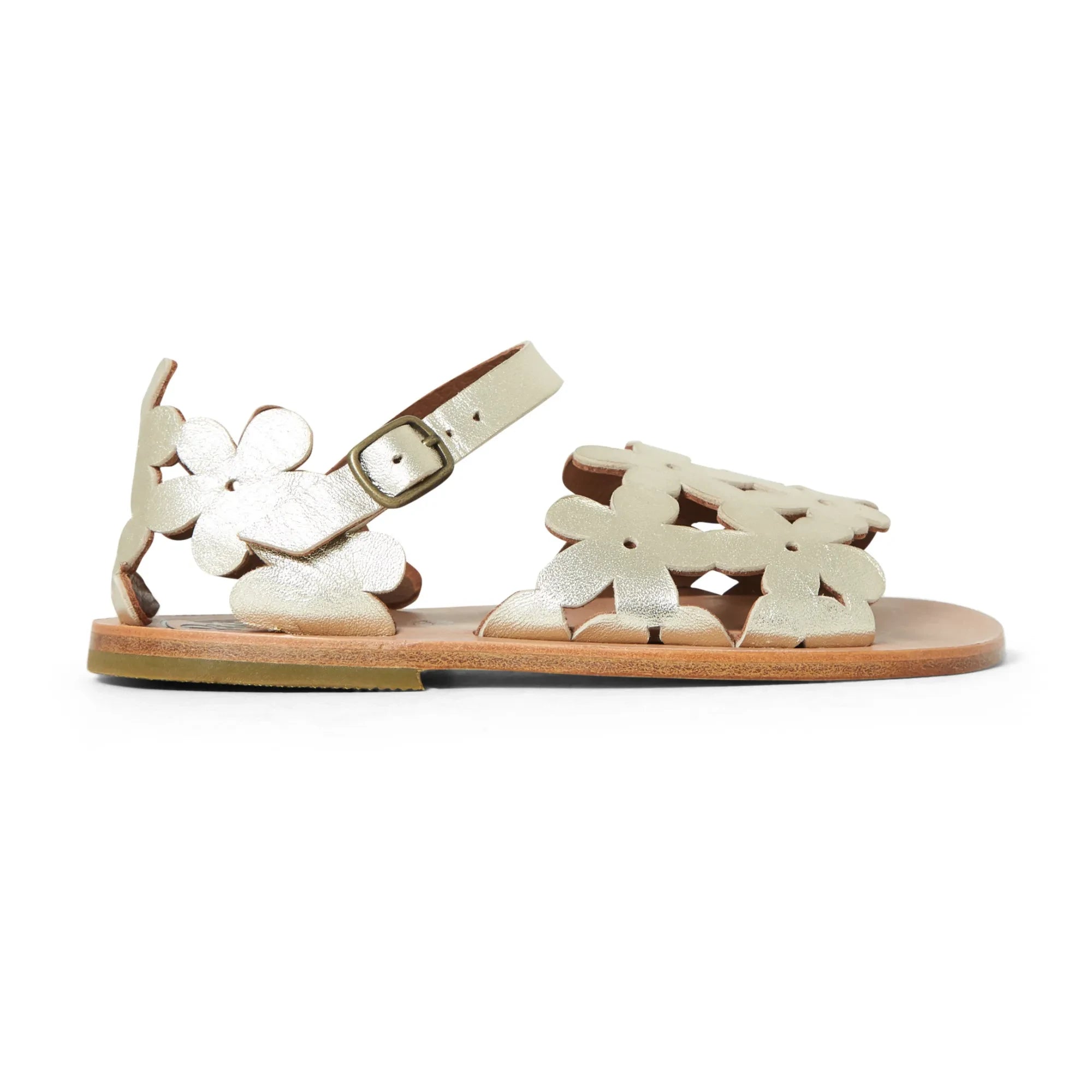 Pèpè - Sandalias caladas florales | Dorado