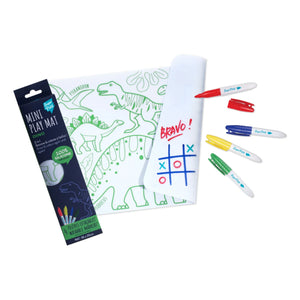 Superpetit - Set individual mini reversible con 4 rotuladores - Dinosaurio