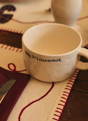 Anna + Nina - "Hace Frío" Taza de Cappuccino | Blanca