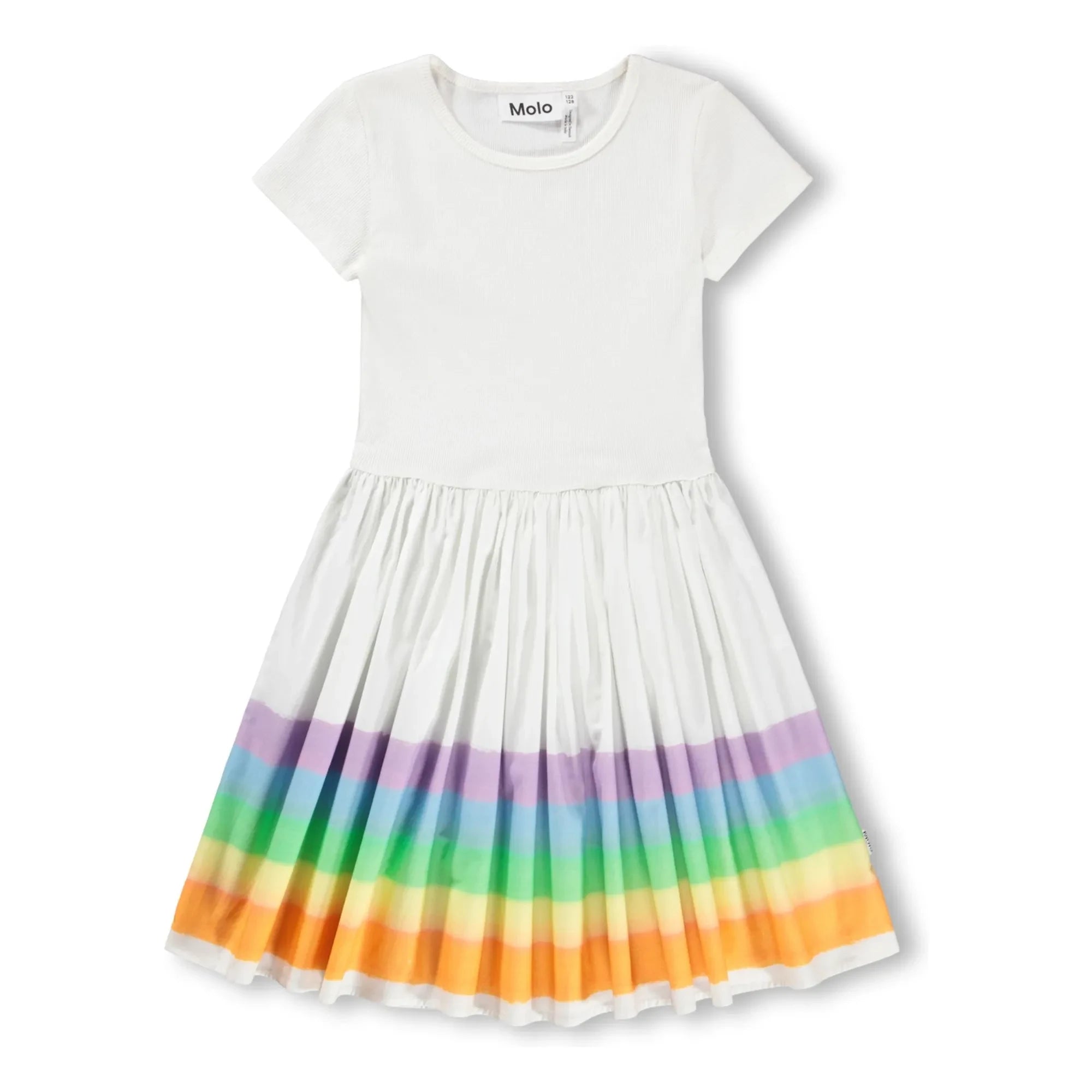 Molo - Vestido de algodón orgánico Cissa Rainbow | Blanco
