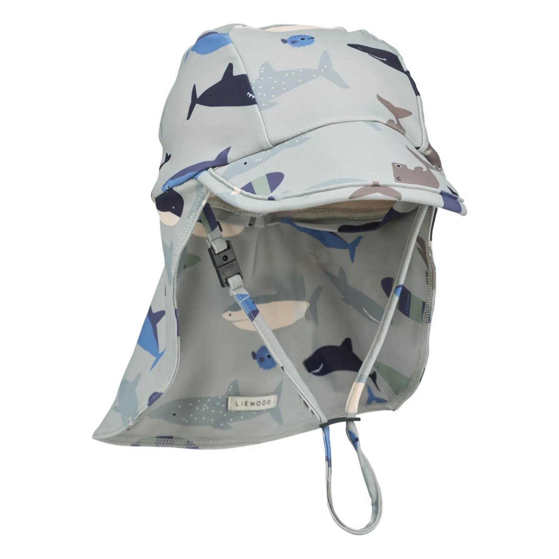 Liewood - Sombrero de protección UV Cecilia Sharks | Azul grisáceo