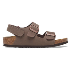 BIRKENSTOCK - Sandalia Milano AS Niños Birko-Flor Birkibuc | Marrón oscuro