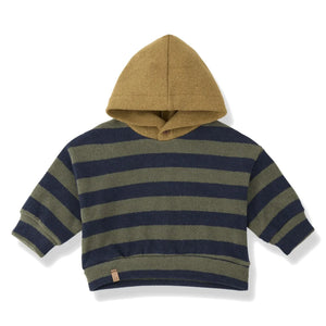 1+ in the family - Norman Çizgili Kapüşonlu Sweatshirt | Haki