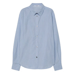 Pomandère - Camisa de popelín de algodón a rayas | Azul