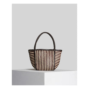 Vipera - Bolso de piel a rayas color rubí | Marfil