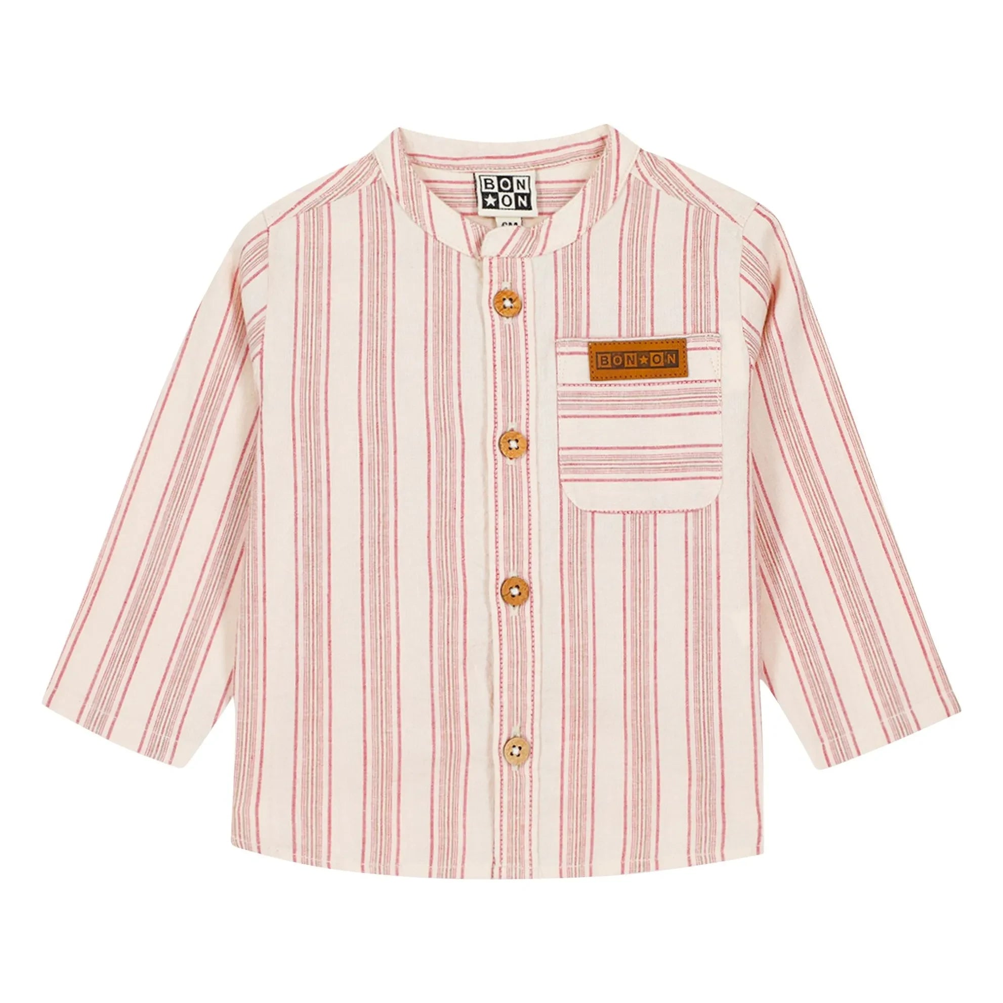 Bonton - Camisa de bebé a rayas | Crema