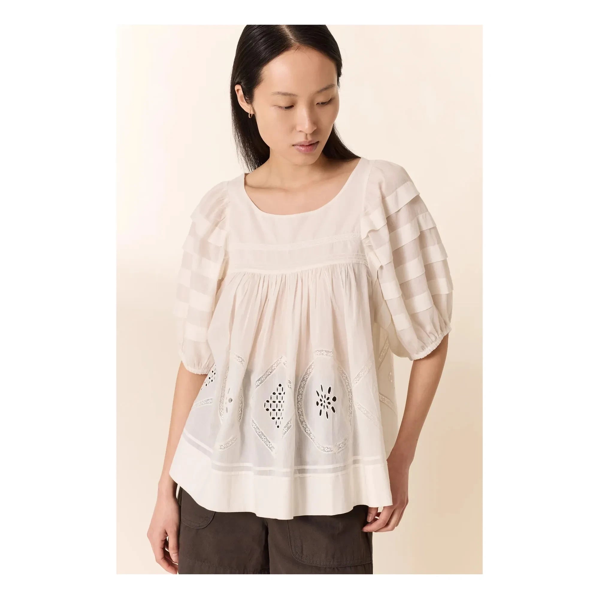 Leon & Harper - Blusa Cindie de Algodón Orgánico | Blanco