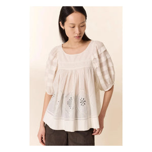 Leon & Harper - Blusa Cindie de Algodón Orgánico | Blanco