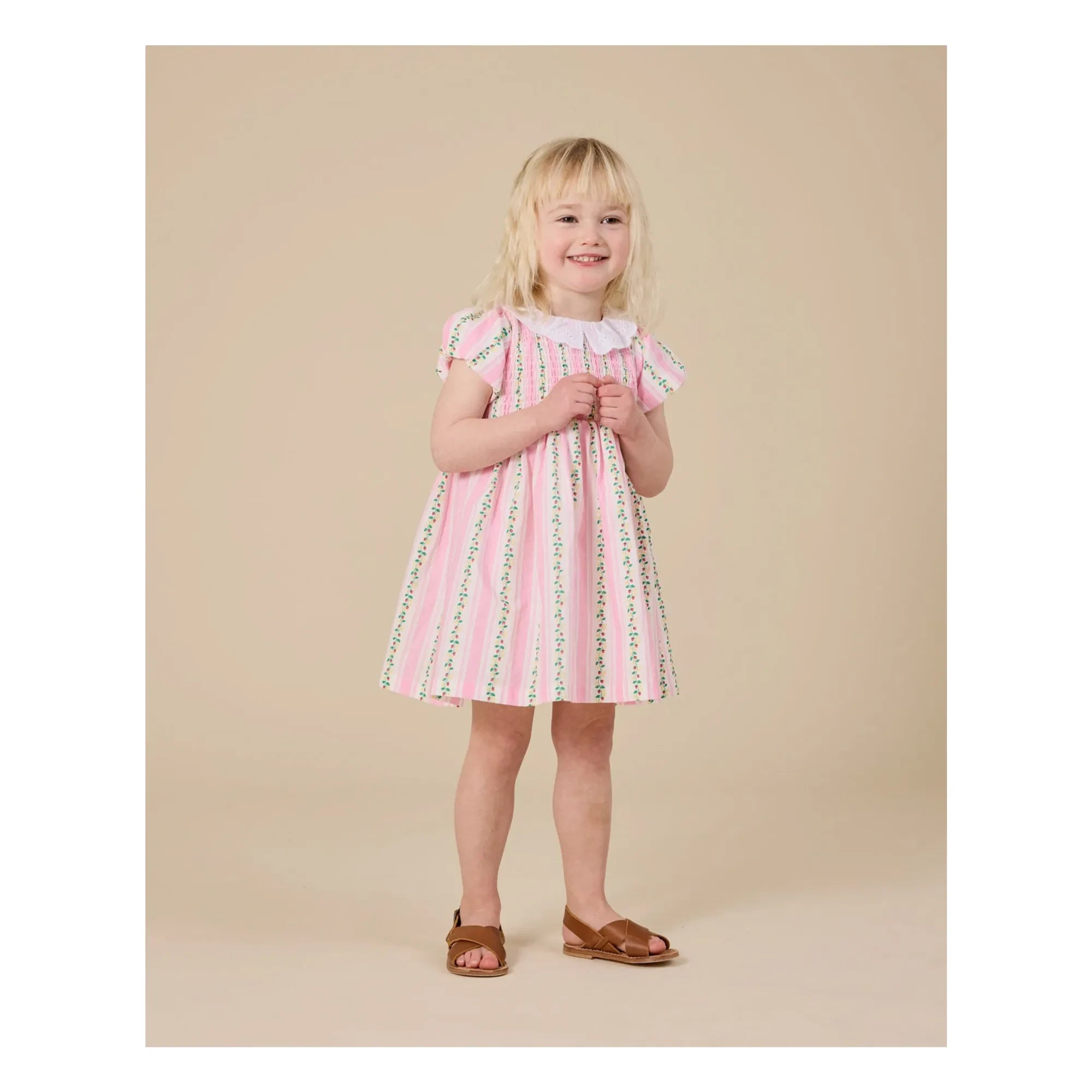 Goldie + Ace - Vestido fruncido a rayas | Rosa
