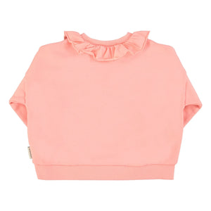 Piupiuchick - Sudadera con volantes de algodón orgánico con fresas | Rosa