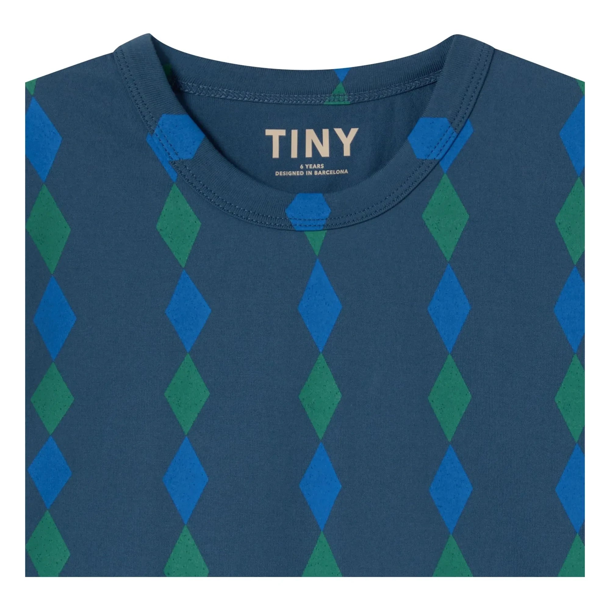 Tinycottons - Camiseta de algodón orgánico Losange | Azul