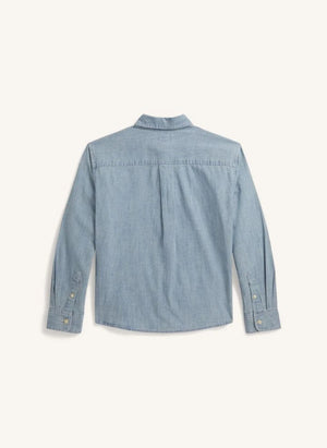 Ralph Lauren - Camisa de Logotipo de 4 Botones | Azul