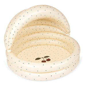 Konges Sløjd - Piscina hinchable con dosel, estampado de topos azul marino | Beige