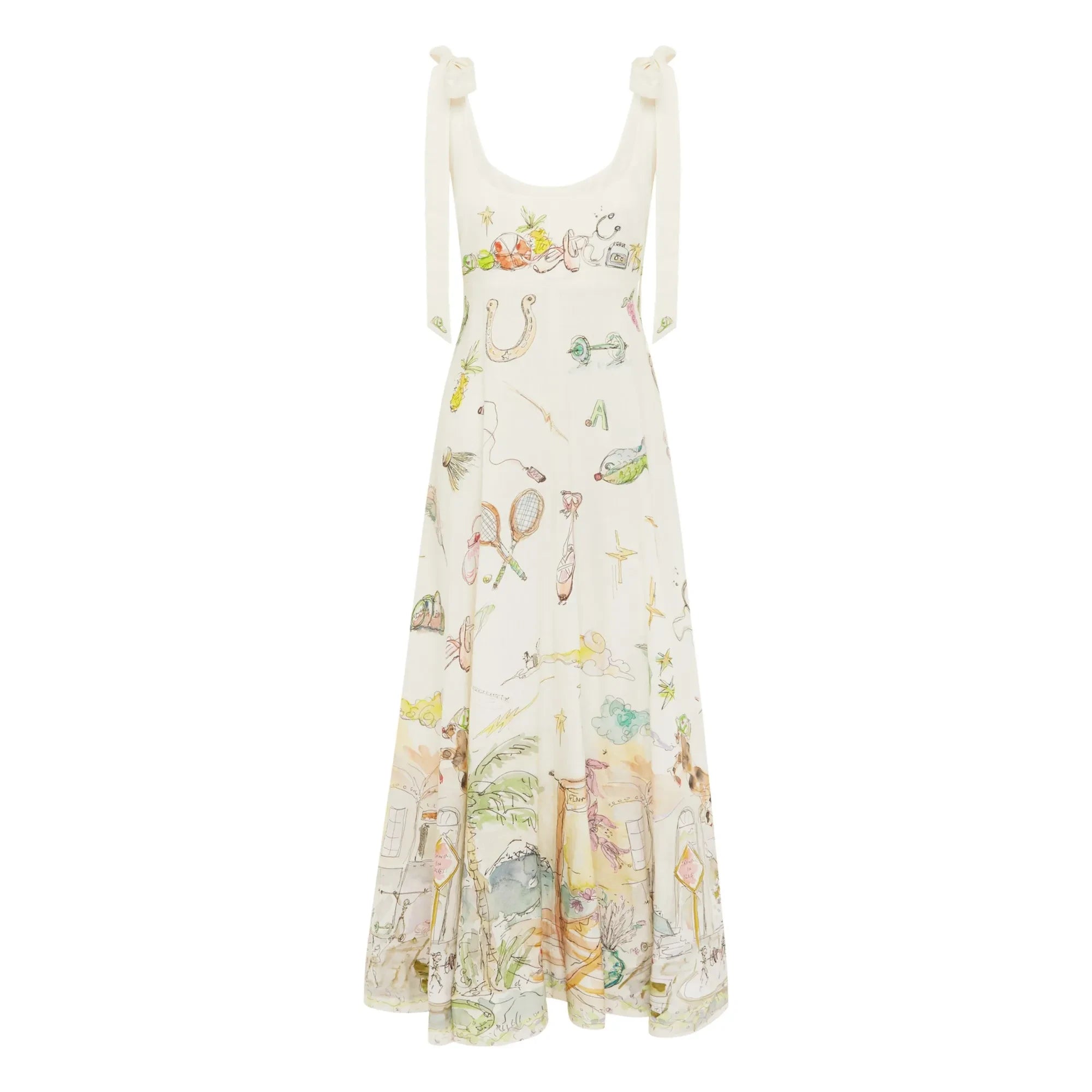 Alémais - Vestido de lino Anouk estilo bailarín | Crema