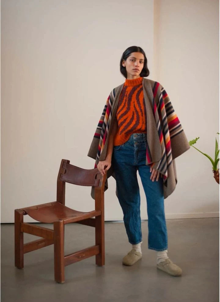 La Méricaine - Capa de lana reciclada Apache | Marrón tierra