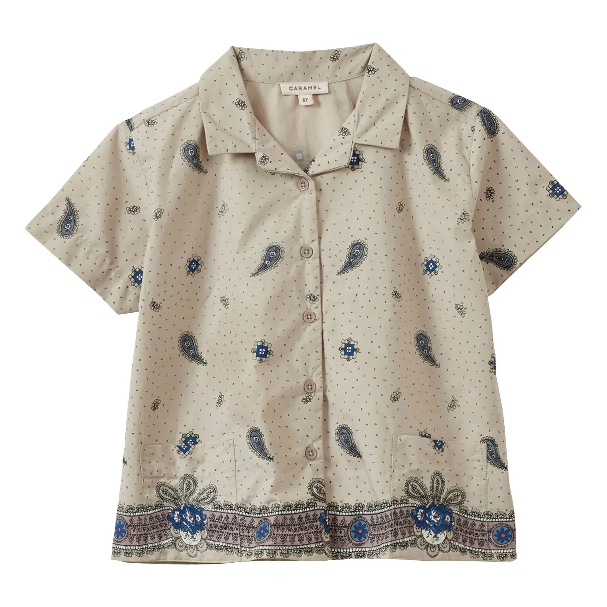 Caramel - Camisa Bambú Paisley | Crudo