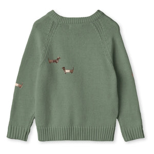 Fliink - Sudadera de algodón orgánico Mahdi Dogs | Verde Agua