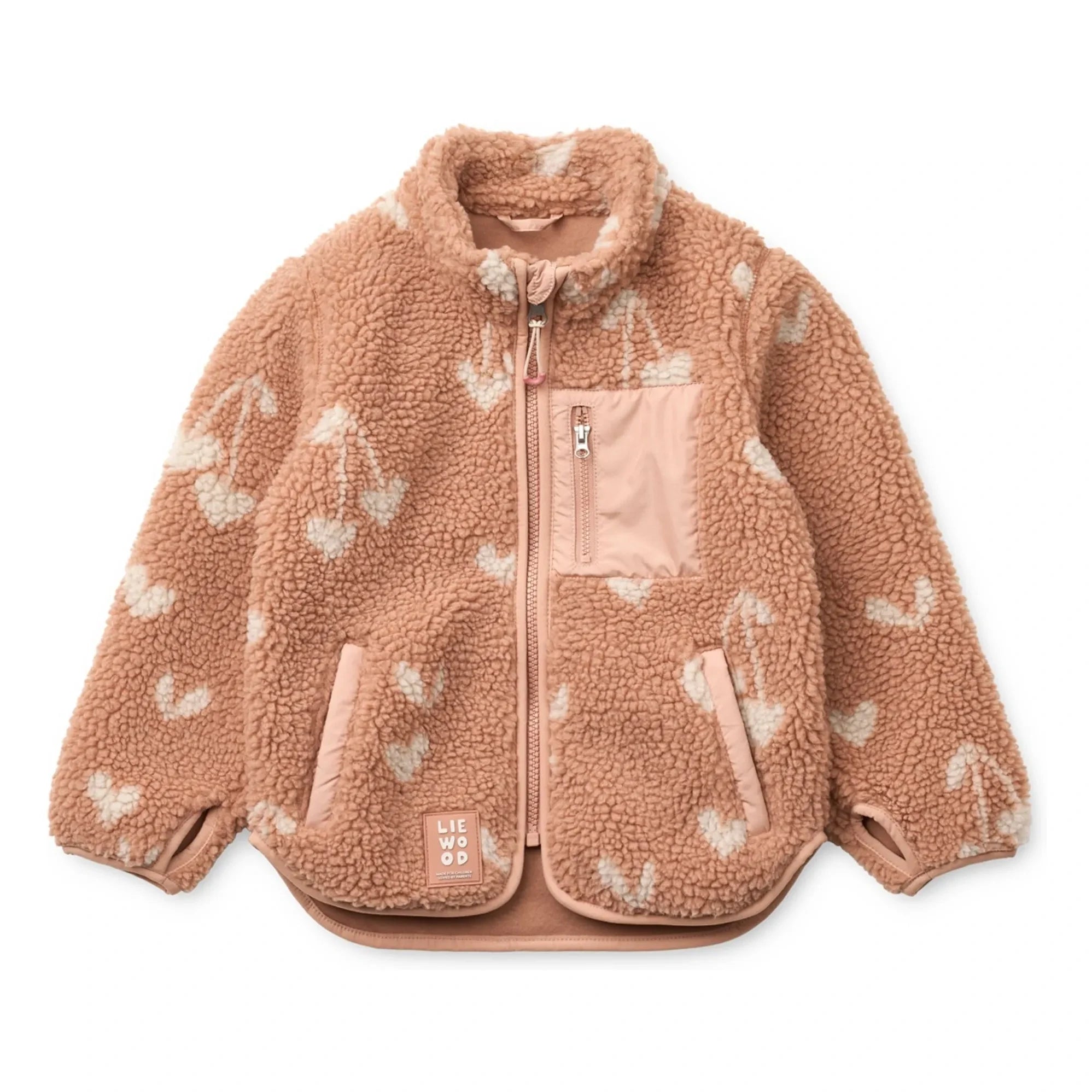Liewood - Chaqueta Nolan Sherpa con fibras recicladas Corazones | Rosa