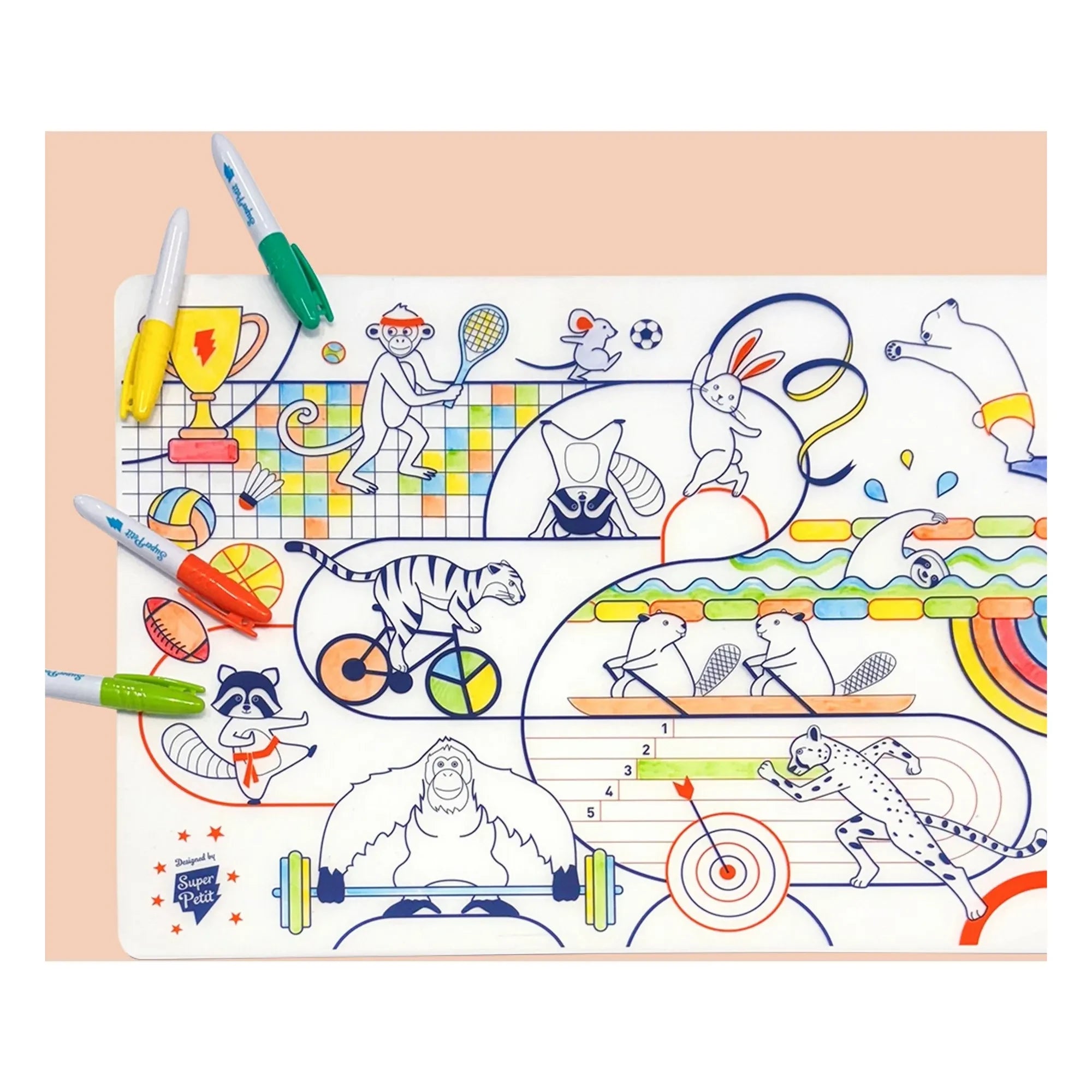 Superpetit - set de 5 rotuladores deportivos para colorear