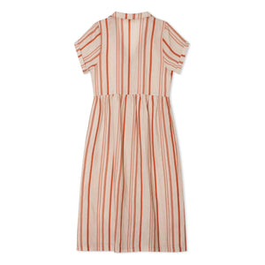 Matona - Vestido camisero midi de lino a rayas | Crudo