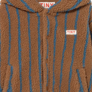 Tinycottons - Çizgili Sherpa Tarzı Ceket | Kahverengi
