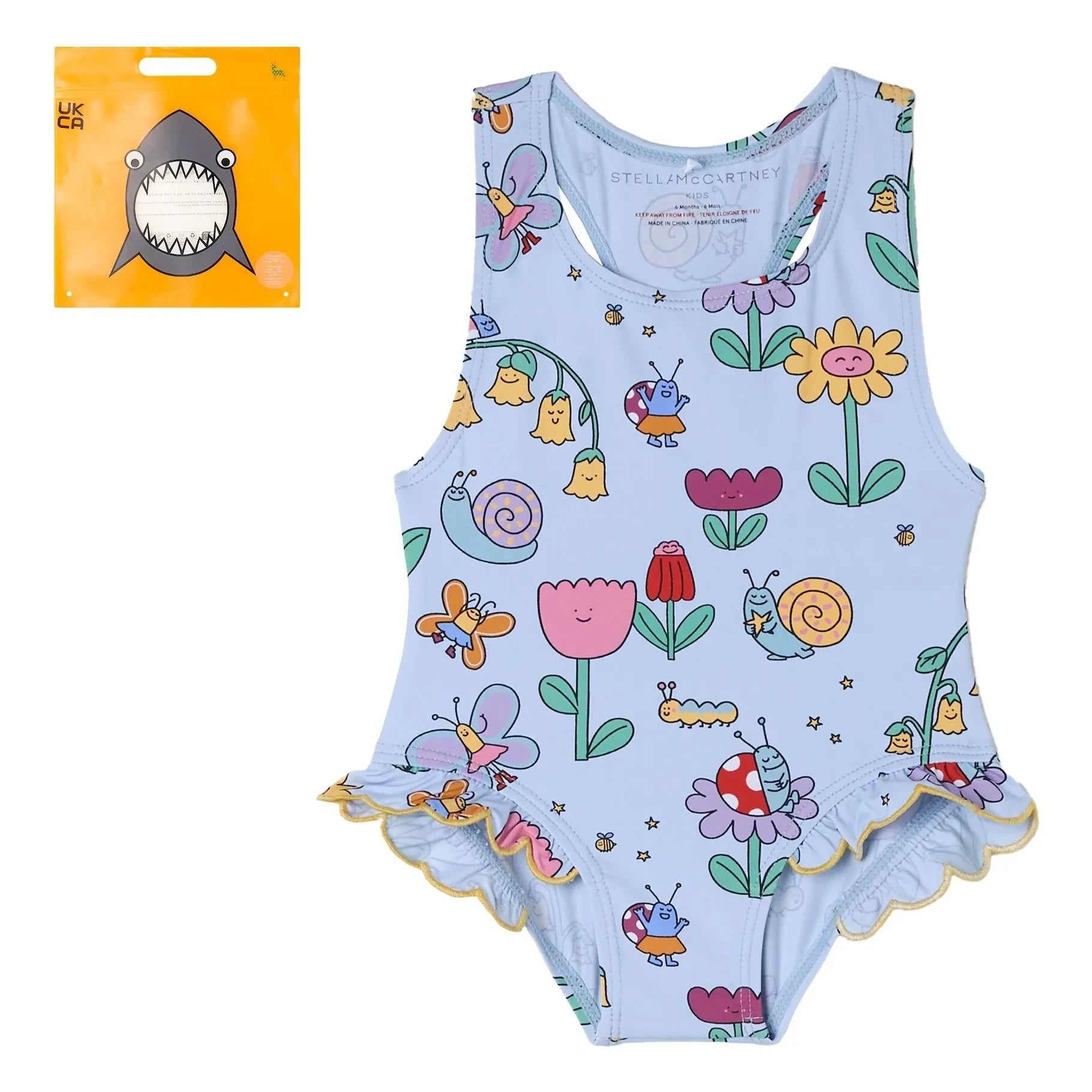 Stella McCartney Kids - Bañador con estampado floral | Azul claro