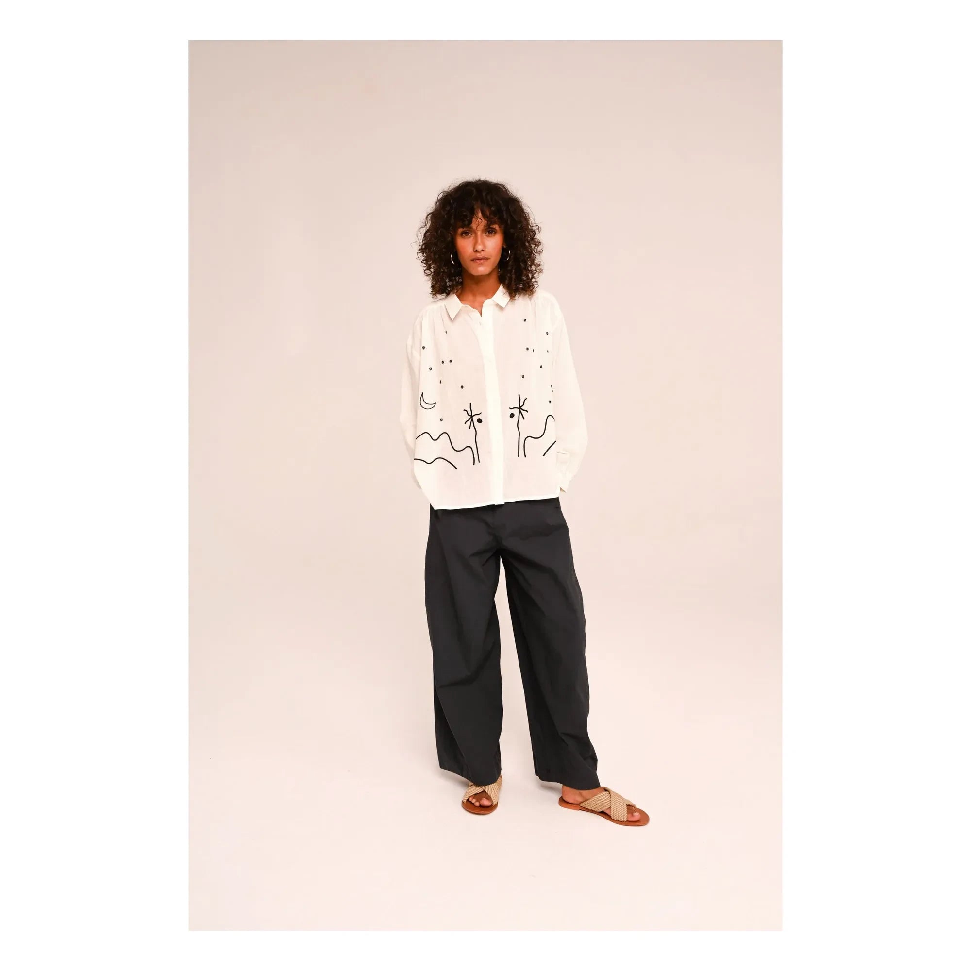 Sacrécoeur - Camisa Ali Casa de Algodón Voile | Negra