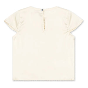 Konges Sløjd - Blusa con lazos bordada brillante | Crudo