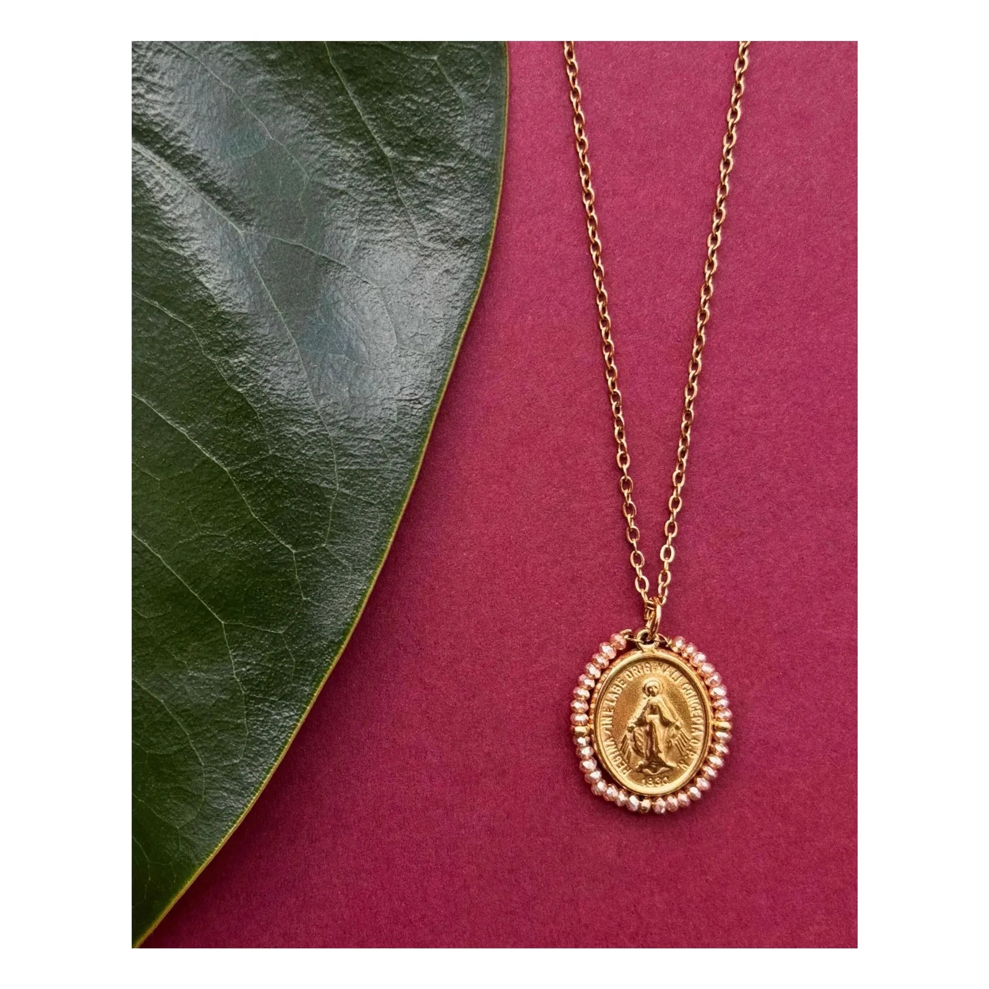 Collar brillante Palas - Santa María | Melocotón
