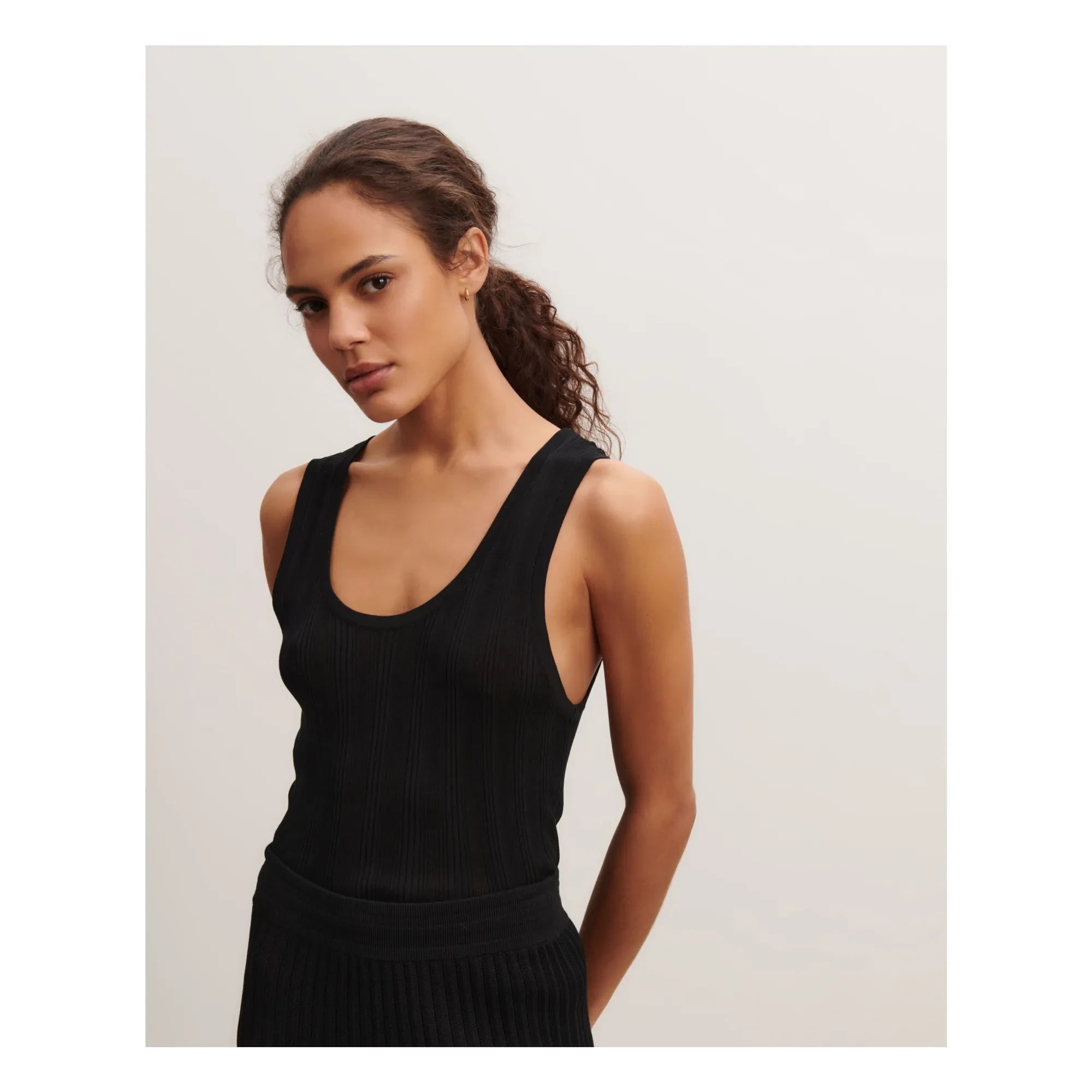 Bompard - Camiseta de tirantes acanalada | Negro