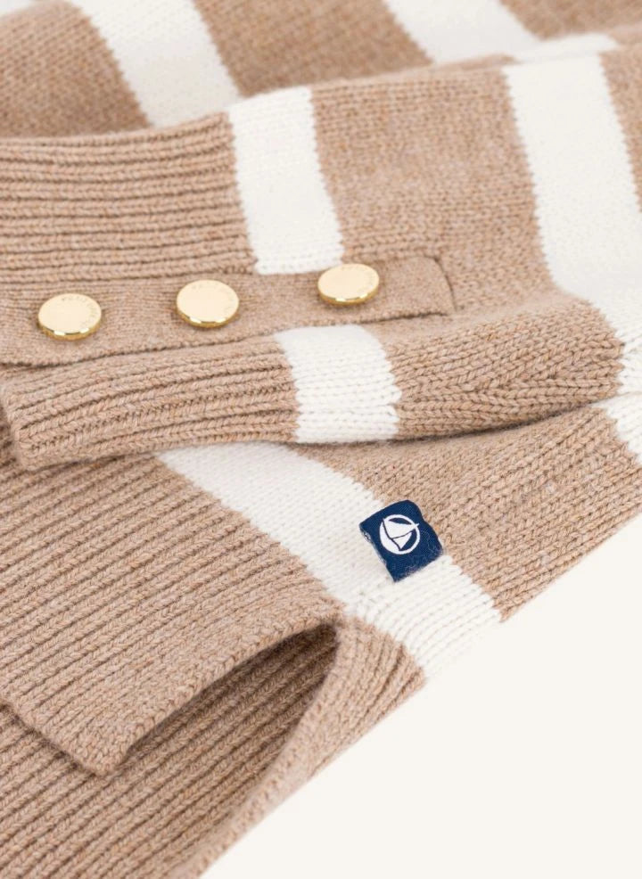 Petit Bateau - Jersey de Lanzadora a Rayas | Beige